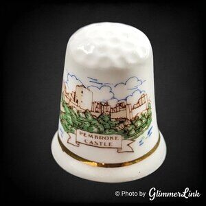 Vintage Pembroke Castle Fenton Company Fine Bone China Collectible Thimble